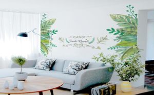 Avrupa tarzı yapraklar sahte metal kaydırma taze yeşil duvar çıkartmaları pastoral ev dekor oturma odası yatak odası duvar kağıdı poster sanatı wal6046658