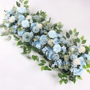 100cmartificial Flower Row for Wedding Supply Silk Rose Peony Wall Backdrop Arranchary Arch Fake Flowers Decoration DIY 240510