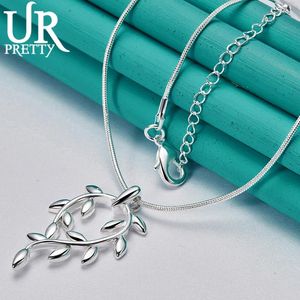 Подвески Urpretty 925 Серебряные листья стерлингов.