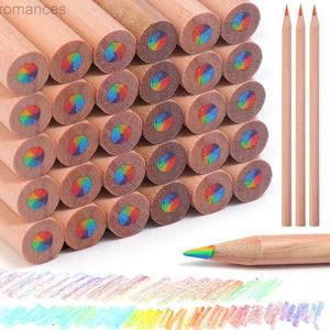 Pencils Creative Rainbow Color Pencil for Children and Adult Painting Color Sketching Art Supplies Static Wood Multi color Pencil d240510