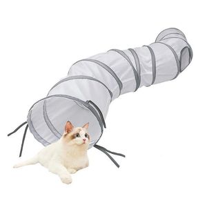 Cat oyuncakları kedi tüneli katlanabilir evcil hayvan kedi eğitimi interaktif eğlenceli oyuncak köpek tavşanı için sıkılmış oyun tüp damla desenli ev bahçesi destek dh9q8
