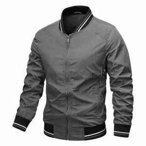 Men's plus size Outerwear & Coats US Size Spring and Autumn New Single Layer Jacket Men's Baseball Neck Solid Color Breathable Waterproof Men's Jacket Coat Men's