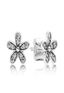 Clear CZ Diamond Daisy Stud Earrings Original Box for P 925 Sterling Silver small Flower Women Girls Earring Set3355752