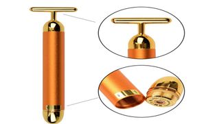 Beauty Slimming Face 24k Gold Vibration Gesichtsbehandlung Schönheit Roller Massager Stick Lift Haut straffende Faltenstangen Gesichtswerkzeug1523427