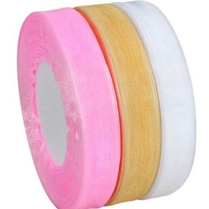 3pcs Geschenkverpackung 15mm Festkörper Organza Ribbon handgefertigtes DIY -Material für Kunsthandwerksnähte Geschenkwrap Weihnachtsparty Dekor 45meter