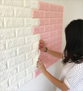 DIYセルフ接着テレビバックグラウンドレンガの壁紙3Dウォールリビングルーム壁画装飾ステッカー壁用紙