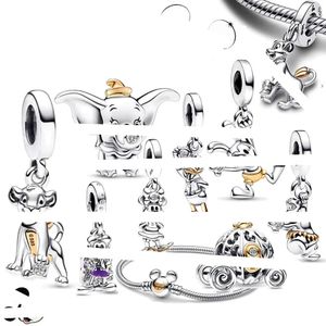 100 -årsjubileum Musarmband Disness Duck Pig Elephant Gold Charm Pendant Diy Fit Pandoras Designer Armband Halsband för kvinnor Designer smycken gåva med låda