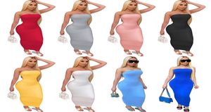 Summer Women Long Maxi Dress Off Shoulder Bandeau Casual Dress Tight High Stretch Dress Sexig Club Bodycon Pencil Kjol 8324127090