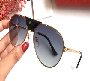 Франция Дизайн новых модных кожаных солнцезащитных очков Металлическая рама золотой винт -дизайнер для мужчин Женщины -пилот -водитель очки Lunettes4378034