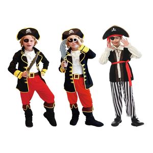 Halloweenowe kostiumy dla dzieci Pirat Costume Dzieci Kapitan Jack Cosplay zestaw na rok Bożego Narodzenia Purim Pirate Ubrania 240510