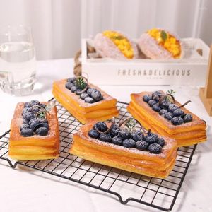 Decorative Flowers Artificial Fake Bread Blueberry Cake Bakery Craft Kids Kitchen Toy Donuts Doughnuts Simulation Model