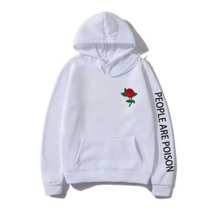 Erkek Hoodies Sweatshirts Moda Komik Gül Çiçek Baskı Hoodie Sweatshirt Erkekler Büyük Boy Strtwear Harajuku kapüşonlu sudaderas hombre giysileri H240508