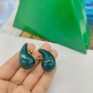 Designer Drop Earrings Women's 18K Gold Polished Copper French Green Stud Earrings Womens Hand Glazed Hoop With Original Box Top Quality