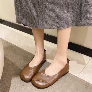 Casual Shoes Ladies 2024 Fashion Bean Women's Flats Outdoor Daily Women Solid Round Toe Slip-On Flat Heel Soft Bottom
