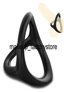 Masaż 3 w 1 Ultra miękki silikonowy penis pierścień płciowy Opóźnienie Opóźnienie Rękaw wytrysku dla penisa Extender Sex Toys for Men Dick Enlarger 7813622