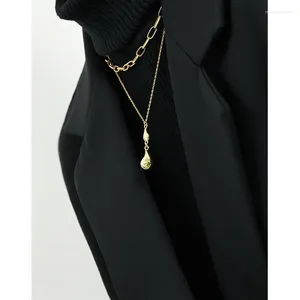 Pendenti minimalista puro 925 collana in argento sterling per donne collane per gocce d'acqua femmina di gioielleria fine catena