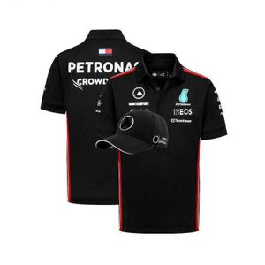 HQ Polos Mercedes-Aaggmm Petronas F1 Team 2024 Camisa Polo Tshirts Lewis Hamilton Valtteri Bottas Formula 1 Roupos de ventilador de carro Distribuir Hat Away White ou Black RGU0