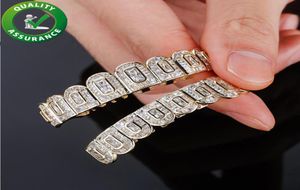 Diamond Grillz dentes masculinos Hip Hop Jewelry Gold Silver Charms Luxury Designer Iced Out Grills Bling Rapper Men Fashion Acessórios 7706306