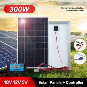 300600W Taşınabilir Güneş Panel Kiti Tam 12V Polikristalin USB Güç Dış Mekan Şarj Edilebilir Hücre Jeneratörü Toptan 240430