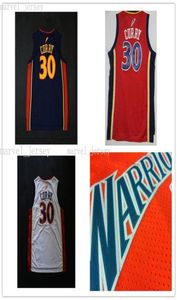 Stitched Custom 30 Curry White Navy Orange Retro Mesh Embrodery Basketball Jerseys Women Youth Mens Basketball Jerseys XS-6XL 1231749