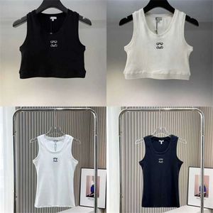 Women's Tanks Camis Cropped Knit Tank Designer T-shirt Embroidered Sport Tee Womens Knits Women Tops Sexy Sleeveless Yoga Summer Tees Vests