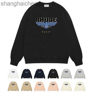 Luxury Counter Top Grade Designer Rhuder Hoodies Casual Street Pullover Hoodie Street Loose Oversize Blue Eagle Print Pullover Hoodie T-shirt with Logo