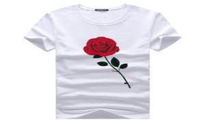 Rose Printed T shirts Summer Top Shirt Crew Neck Short Sleeves 5XL Men New Fashion Clothing Cotton Tops Male Casual Tees2203372