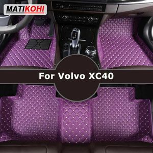 Golvmattor Mattor Matikohi Anpassade bilgolvmattor för Volvo XC40 Auto Mattor Foot Coche Accessorie T240509