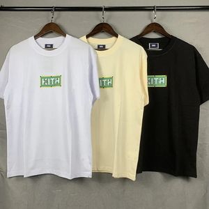 Yaz gündelik kith fw büyük boy erkekler giyim yeşil zemin alışveriş kadın tişört üstleri tees bir gün gemi dışarı 240428