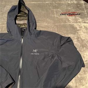 Designers Brand Windbreaker Hooded Jackets Arc Ar Raincoat Men's Blue Waterproof EE3N