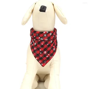 Dog Apparel Christmas Fashion Pet Bandana Red Snow Plaid Puppy Orange Collar Chihuahua Yorkie Scarf Blue Star Cotton