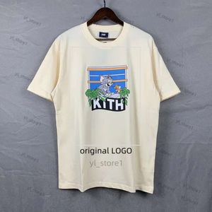 Camisas Kith 2024Ss Moda MONS Designer T T CHAMISTAS Camisas de treino Tee para homens camisetas de tamanho grande T-shirt 100%algodão kith tshirts vintage manga curta B85f