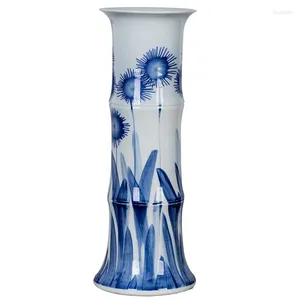 Vasos ricos em vaso de flores de bambu rico decoração de decoração de decoração decorações hidropônicas retas extra grandes