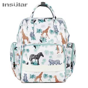 Diaper Bags Insular Baby Diaper Backpack Fashion Mummy Travel Stroller Bag Large Capacity Mother Bag Carrying Pregnant Baby Nappy Backpack T240509