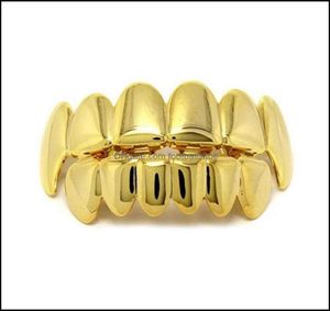 Grillz Dental Grills Body Jewelry Hip Hop Perfects Fangs Teath Gold Sier Rose Grillz مجموعات كاذبة مصاصي دماء للنساء Del3560543