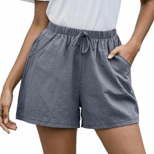 Women's Shorts Women Solid High Waist Cotton And Pants Casual Loose Beach Cycling