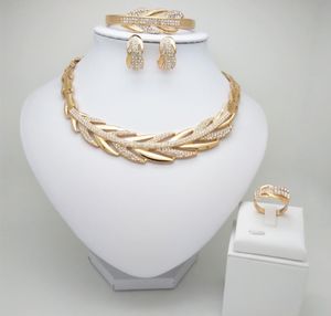Kingdom MA Nigerian Perlen Hochzeit Schmuck Set Braut Dubai Gold Farbe Schmuck Sets afrikanische Perlen Halskette Armband Schmuck Set 2108466044