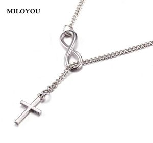 Miloyou Fashion Necklace for Women Silver Color Lucky Number 8 Pendant Necklace Trendy Party Statement ML0199149593