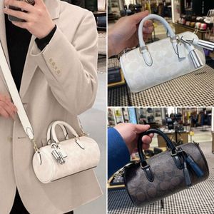 2024 Ny Boston Handheld Cylinder Single Shoulder Crossbody Classic Old Flower Penholder Women's Bag 80% Factory Wholesale