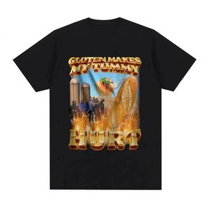 Gluten My My My My Minem Meme Grafik T-Shirt Erkekler Moda Vintage Kısa Kollu Tişörtler Pamuklu Günlük Tişörtler 240423