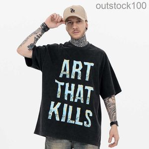 Trend High Quality Galle Dapt t Shirts Designer Mens Wear 2024 Trendy Brand Fog High Street Old Art Printed Short Sleeved with Real Logo