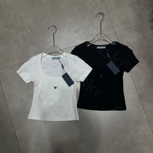 U Collar Slim T Shirt Women Summer Casual Sexy Short Sleeve Blouse Sweatshirt Fashion Classic Crop Tops