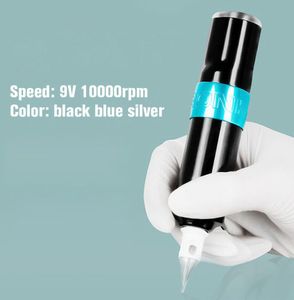 Profesjonalny kaset tatuaż pióro wysokiej jakości mocne silnik obrotowy narzędzie maszynowe 9V 10000 rpm z jasnym czarnym srebrnym niebieskim kolorem6881241