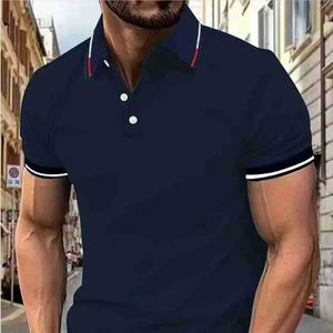 Polos maschile da uomo New Polo Shirt Summer Short Short Collar colorato Q240509