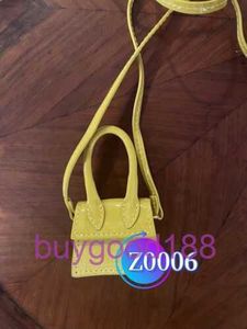 Деликатная роскошная дизайнерская тота Jaq Tote Petit Shened Yellow Bag Solid Color Модная текстура одно плечо маленькая сумочка