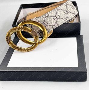 Mens Designer Belt Luxury Womens Waist For Man Woman Fashion Casual Double Gold Letter Buckle Black Genuine Leather Belts Cintura Ceinture 3.8cm Width With Box