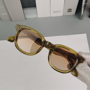 Okulary przeciwsłoneczne oryginalne rocznik dla mężczyzn i kobiet seria dahven ręka rzemiosło owalne żółwiowe okulary słoneczne 159d