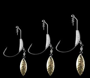 Kurşun platin balıkçılık kancası altın gümüş kaşıkları takas aksesuarları geniş göbek yumuşak solucan cazibesi tek kanca3762937