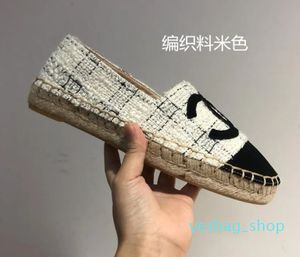 Canvas Shoes loafers espadrillesleather Woman Shoes Luxe Cap Toe quiltning Pure Hand Sying Womans Flats Luxury Top