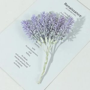 Flores decorativas 6/30pcs mini plástico de lavanda artificial Fake Flower Bouquet para decoração de casamento em casa Made